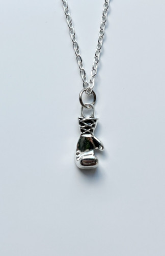 Boxing glove silver - silver, necklace