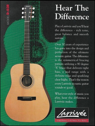 1998 larrivee 03r acoustic - 1998, d-03r