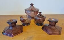 Davidson Purple Cloud Glass Set, Candlesticks, Pots, Jar