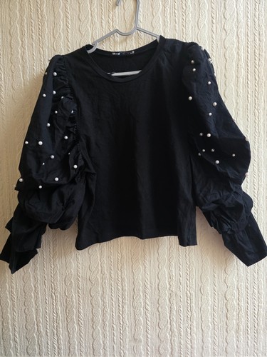 Zara black pearl - black, puff