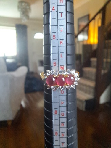Ruby white zircon ring - &,