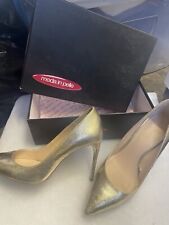 Zara gold  leather lined Court Shoes UK 7