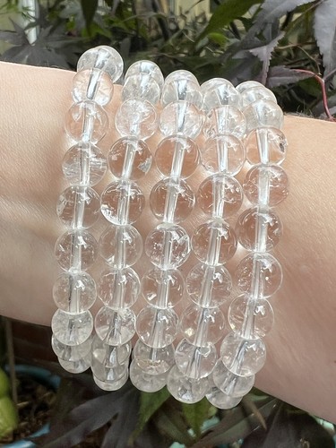 Clear quartz beaded - clear,