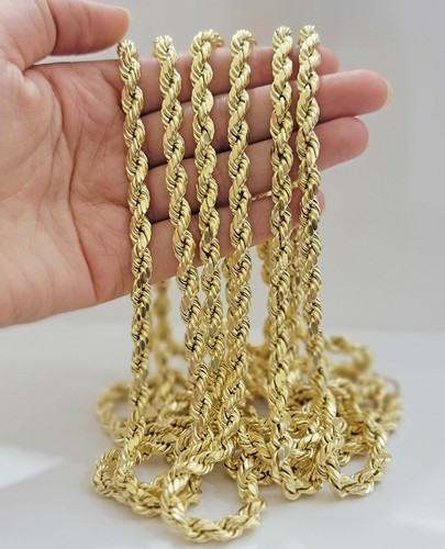 10k yellow gold rope chain - gold,