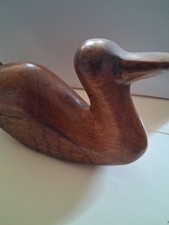 Vintage hand carved wooden duck