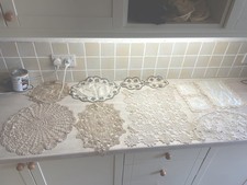 11x Job Lot VTG doily Embroidery Flower Cotton Linen Crochet IRISH lace HANDMADE