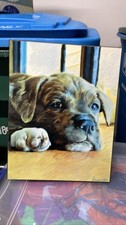 Boxer Pup Dog Portrait Oil