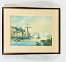 Vintage Framed Harbor Port