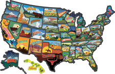 RV State Travel USA Map Vinyl
