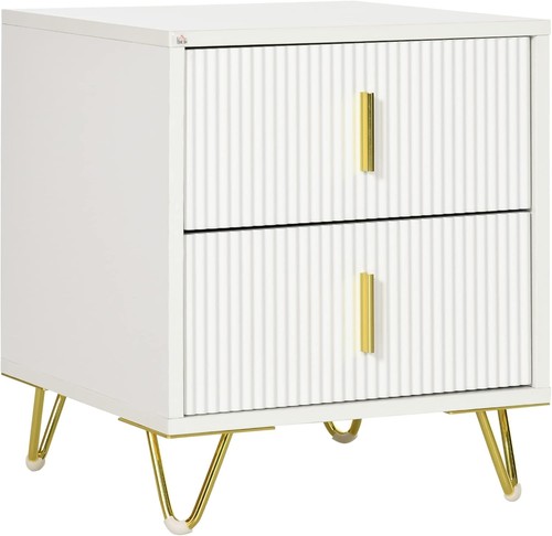 White bedside cabinet table - bedside,