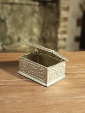 Dolls House Miniature.  Silver Biscuit Box / Tea Caddy 1:12 Scale