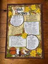 Vintage Linen Tea towel Welsh Recipes