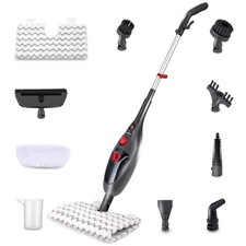 Moolan Steam Mop, Handheld Steam Cleaner with Dual-sided Dirt Grip Pads, 12-in-1