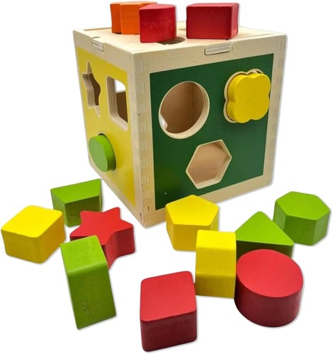 Shape sorting cube toy - sorting,