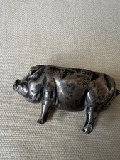 Silver pig pin cushion - silver,
