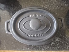 Nouvele Cuisine Black 17cm Oval Ceramic Casserole Dish with Lid