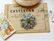 Vintage blue enamel flower - vintage,