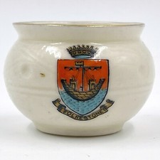 VINTAGE SHELLEY CRESTED CHINA MODEL OF GLASTONBURY BOWL - FOLKESTONE CREST