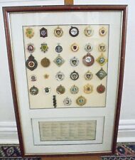 Mounted collection of 33 Archery Badges Medals Midlands Lady Archer