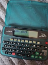 Vintage Collins Lexibook Electronic Dictionary DL500 Green Working With Wallet