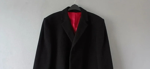 Black crombie style overcoat - black,