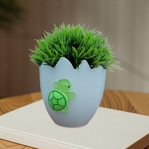 White eggshell plant pot - eggshell,