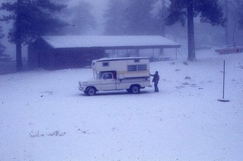 Pickup truck with camper top - truck,