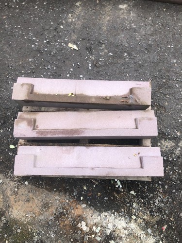Plum red sandstone lintel - 3x,