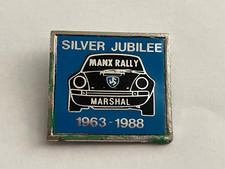 1988 Silver Jubilee Isle of Man Vintage Manx Rally MARSHAL Pin Badge 32mm RARE!!
