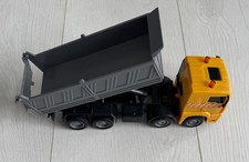 Dickie Toys MAN Dump Truck Toy Lorry – Yellow & Grey Tipper 23cm