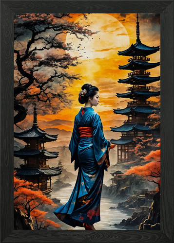Geisha japanese framed - japanese, wall