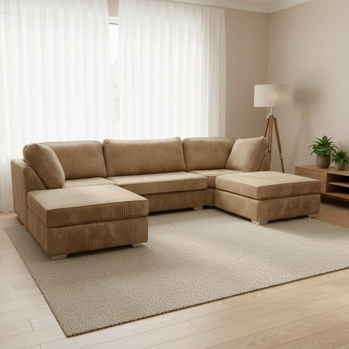 Modern shaped beige jumbo - u-shaped,