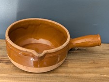 Vintage French Country Terracotta Dish Bowl Handmade, Rustic Charm
