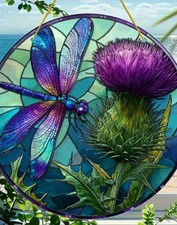 Dragonfly & Thistle Suncatcher