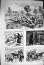 Original Old Antique Print