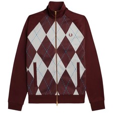 Fred Perry Argyle Track Jacket - Oxblood