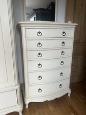 Stunning Willis And Gambier Ivory Chic Tallboy Chest Of Drawers Bedroom Princess