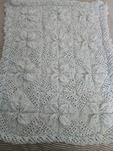 Hand knitted baby blanket pram - hand,