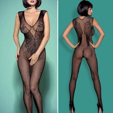 Plus Size Body Stocking Fishnet Bodystocking Sleeveless Crotchless Bodysuit 6-24