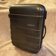 American Tourister ABS Cabin Hard Shell Suitcase 2 Wheels Luggage Black Lockable