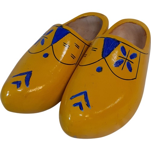 Yellow wooden clogs - yellow,