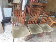 6 x G Plan Mid Century Fresco Teak Dining Chairs Upholstered Seats