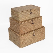 Seagrass storage basket box - seagrass,