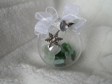 christmas baubles /cornish sea glass/ tree decoration/ driftwood tree /vintage