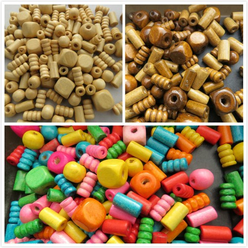 200 natural wooden beads - 200,