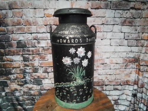Vintage painted milk churn - ,