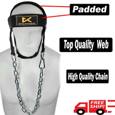 Neck Head Harness Heavy Steel Chain Adjustable Straps Weight Training Exercise