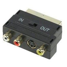 Switched Scart to Composite 3 x RCA Gold Plated and S-video Socket Adapter