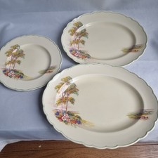 Vintage Royal Staffordshire Pottery A.J. Wilkinson Honeyglaze – 2 Oval Platters
