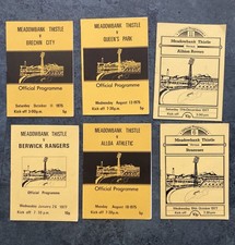 Meadowbank Thistle Programmes 1975. 1977. (6)